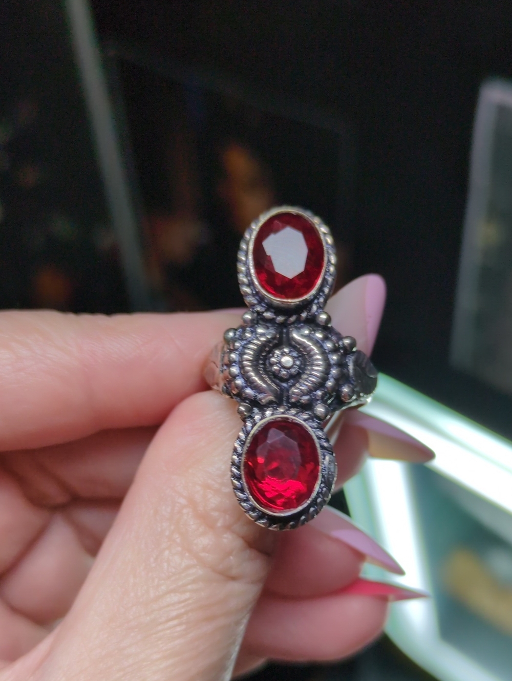 Red Garnet Gemstone Ring